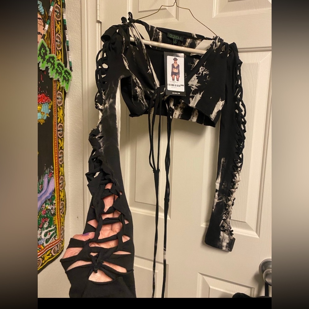 Dolls Kill Surreal Mirage wrap crop top
